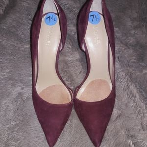 Red suede Michael Kors heels